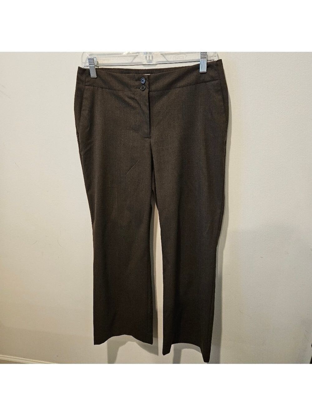 Chico's Women's Brown Mid-Rise Flared Trousers, Chico's Size 0 = Size 4